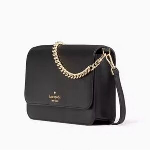 Kate Spade Black Crossbody Bag with Gold Chain